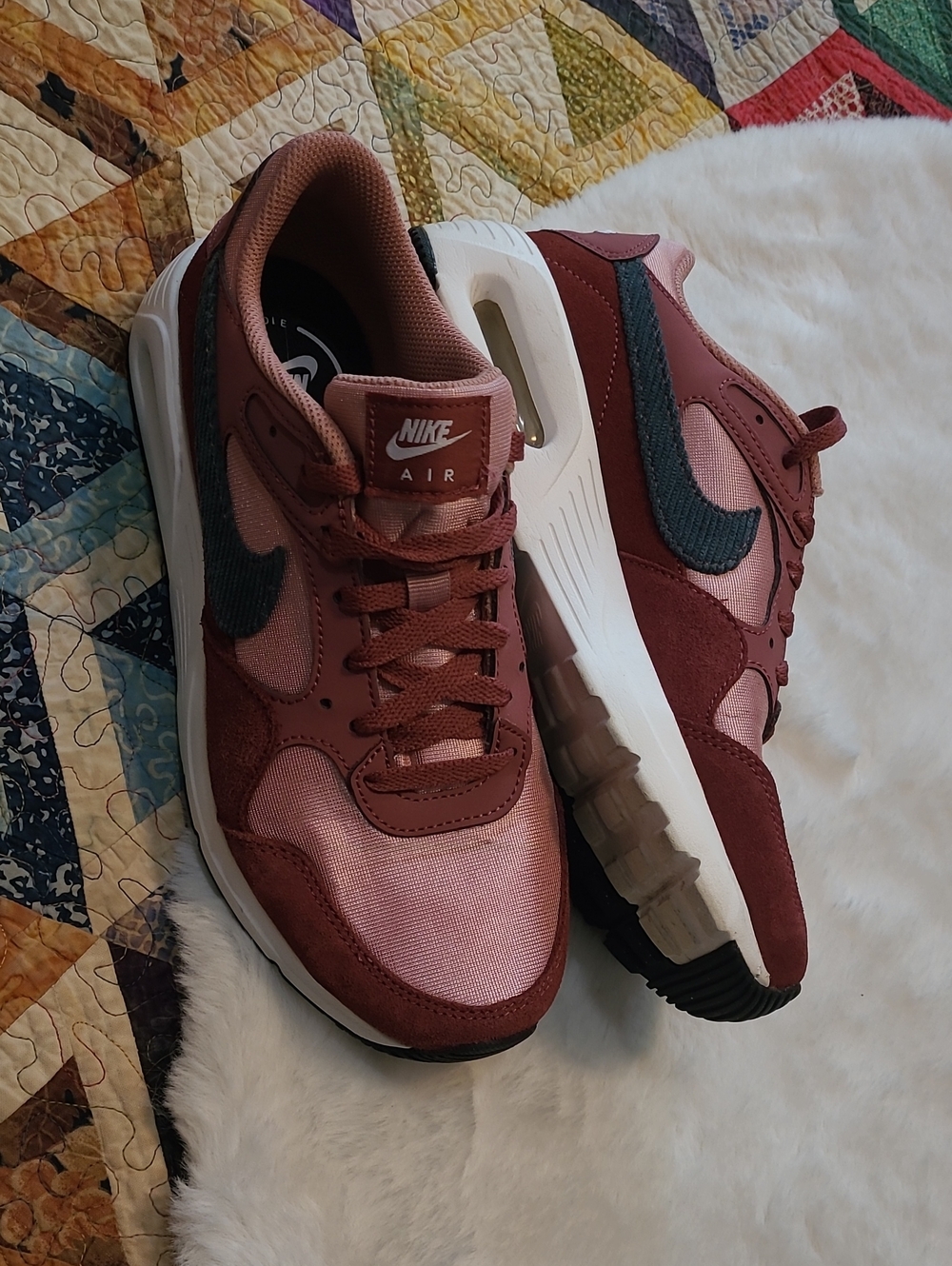 Nike Air Burgundy and Pink Low-Top Sneakers Size 8.5